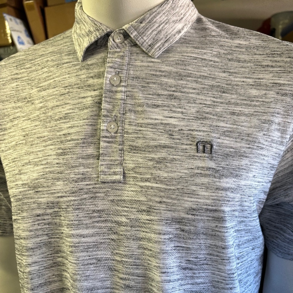 TravisMathew Heathered Gray Polo Shirt